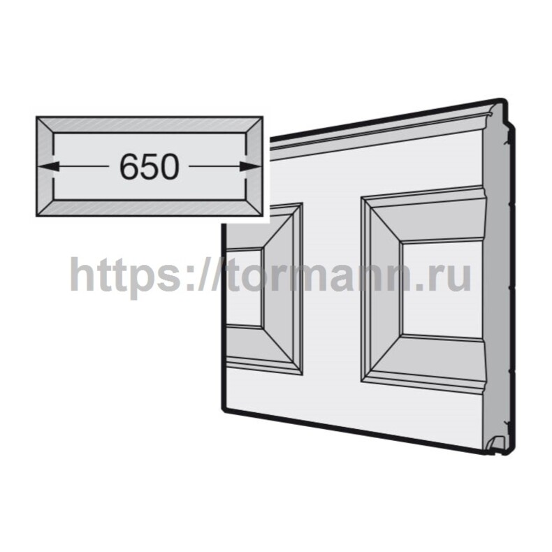 Хёрманн 4005798 Верхняя секция ворот, двустенная, M-кассета (650 мм), без уплотнения перемычки