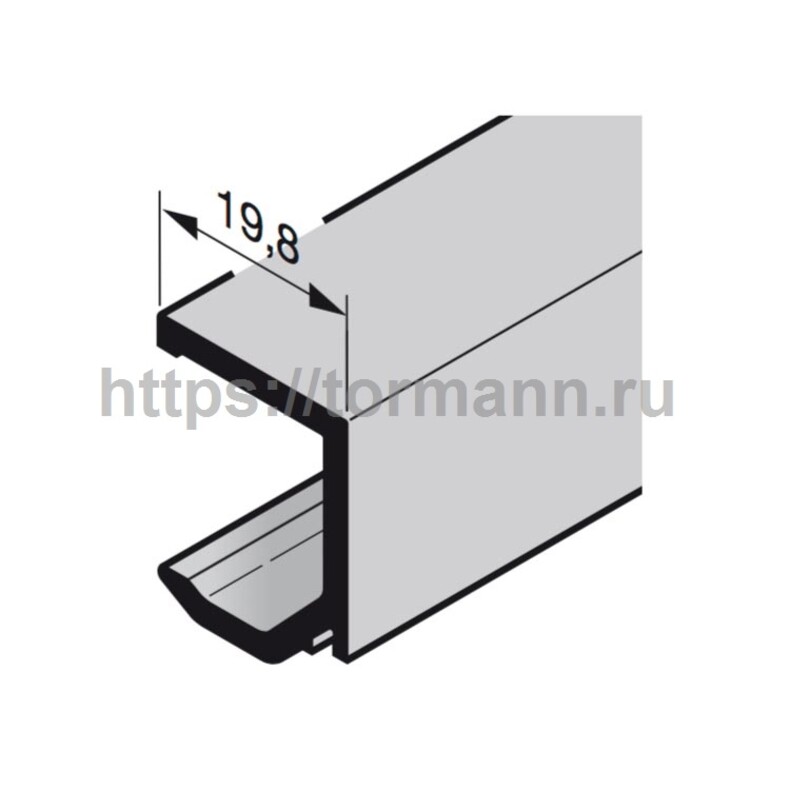 Хёрманн 3085553 Алюминиевый штапик остекления для боковой двери NTP037, толщина филенки 26 мм, анодированный (макс. 6000 мм)